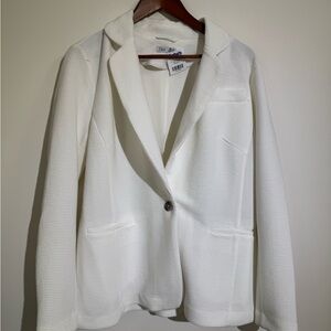 Dex Classic White Textured Blazer